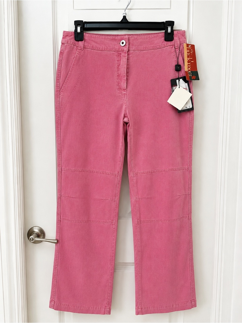 Weekend Max Mara Women’s Pink Cotton Straight Leg Pants Size 12 NWT - Picture 1 of 8